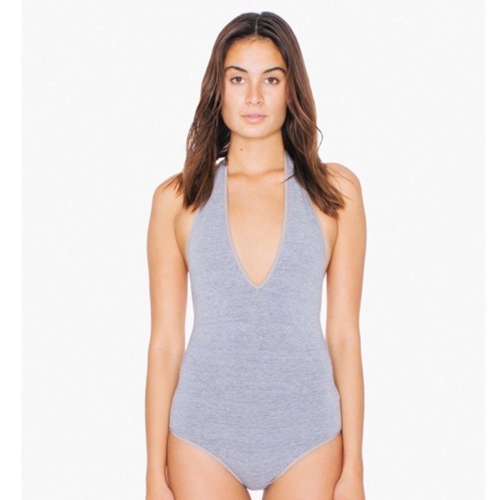 new • american apparel spandex halter bodysuit